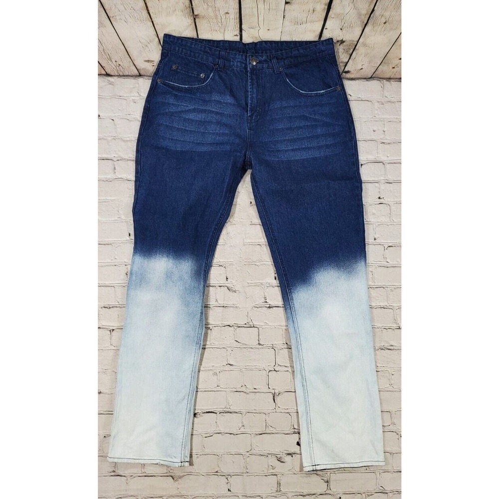 Young & Reckless Bleached Denim Straight Jeans MENS SIZE 34